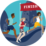 marathon finish line graphic