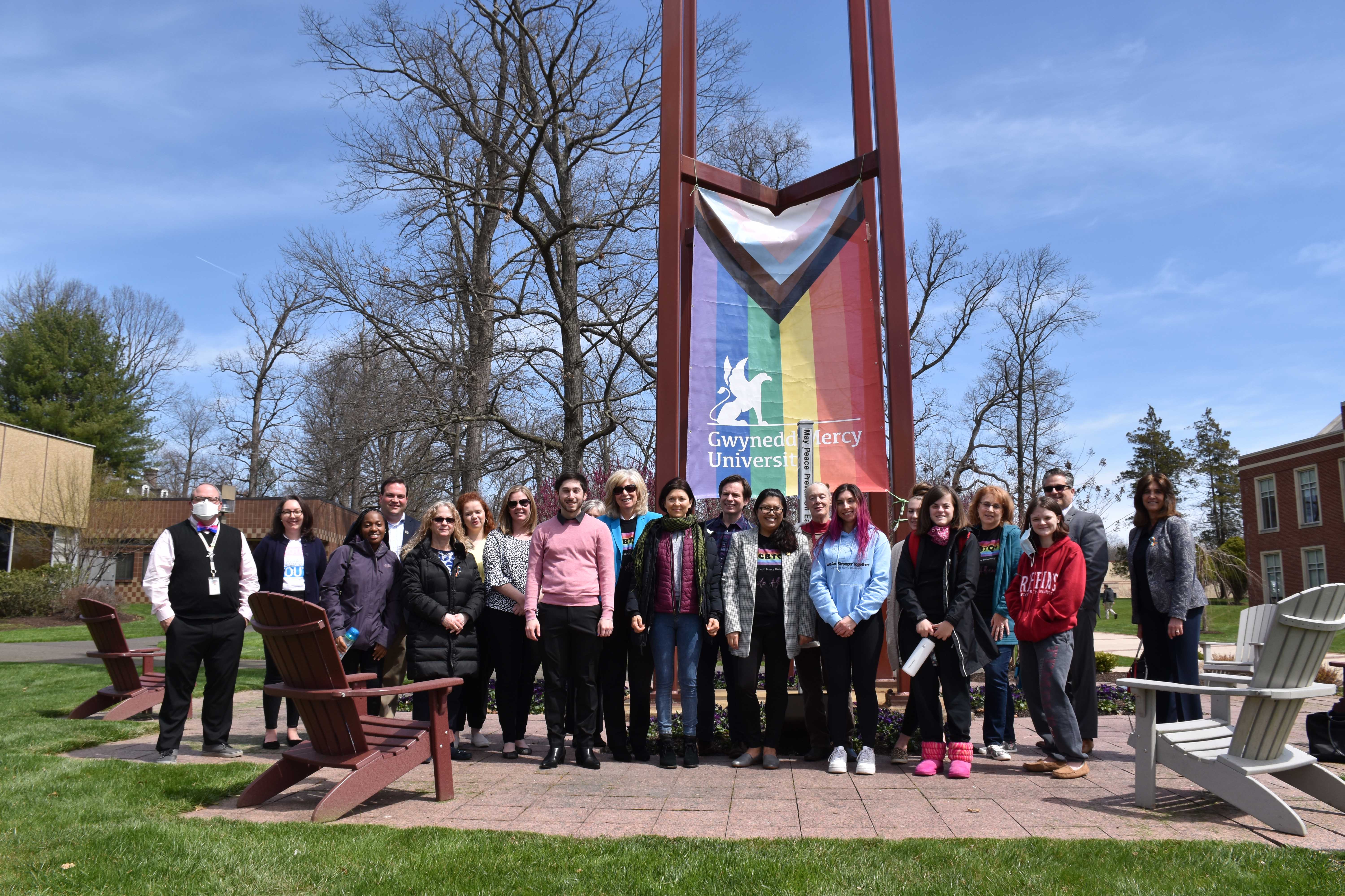 GMercyU Raises Progressive Pride Flag
