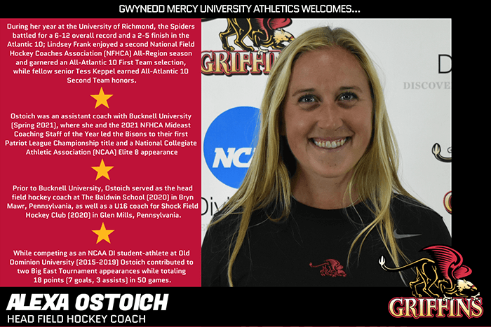 Gwynedd Mercy University Welcomes Ostoich as Head Field Hockey Coach