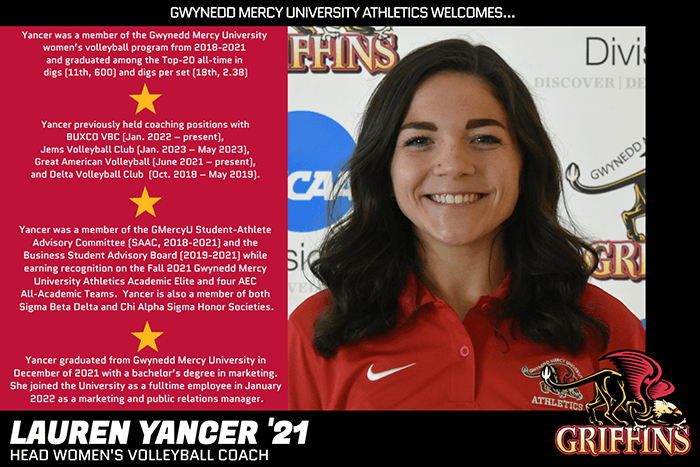 Yancer '21 Takes the Reigns of Gwynedd Mercy Women's Volleyball