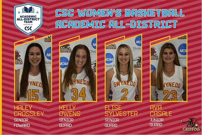 Four Griffins Honored on CSC DIII Academic  All-District Women’s Basketball Team