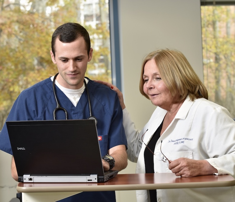 Professor Dona Molyneaux with student