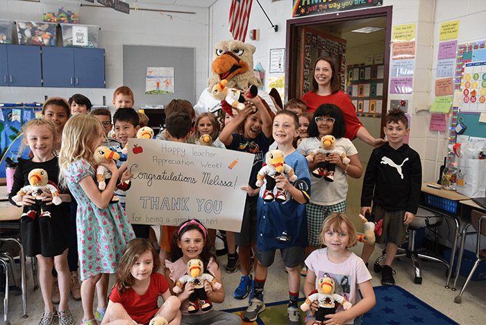 Surprising a GMercyU Teacher for Teacher Appreciation Week