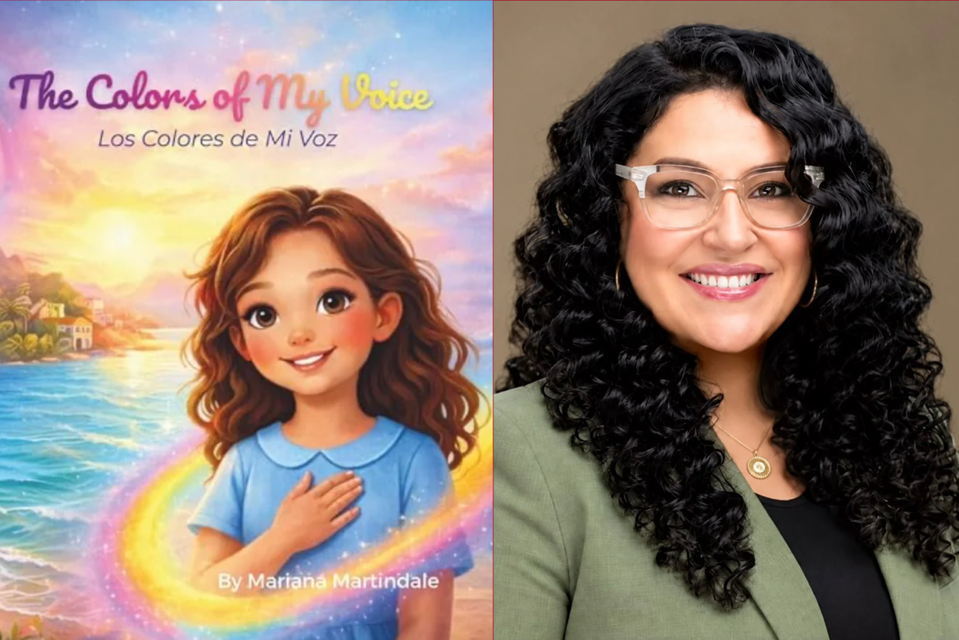 Mariana Martindale with book cover