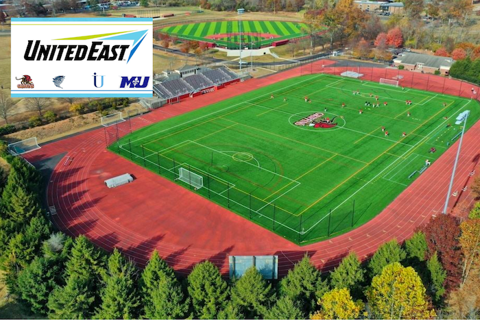 GMercyU Turf Field with United East Conference Logo