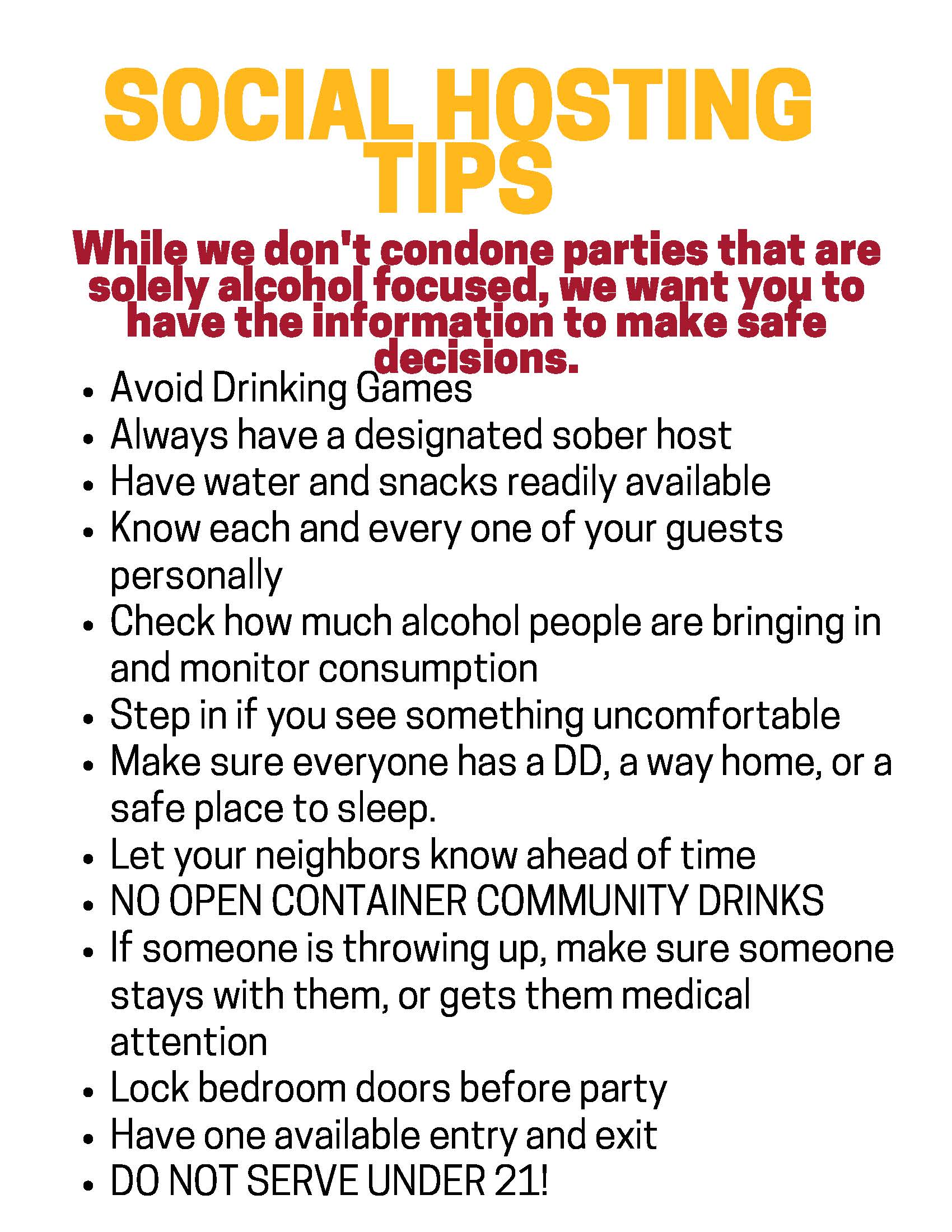 Party Smart, Alcohol and Other Drugs Information