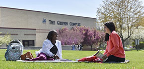 Student on Griffin Lawn